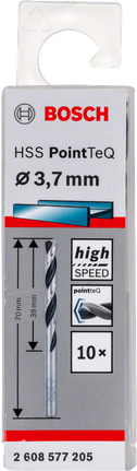 Bosch HSS PointTeQ 3.7mm twist drill bit pack., Spiralbohrer, HSS-Stahl, 3,7 mm, Metallbohrer, Bosch