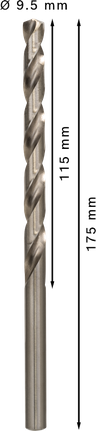 Bosch PRO Metal HSS-G 9.5 mm long twist drill bit.