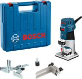 Bosch GKF 600 Handfräse-Set mit Koffer und Zubehör., Oberfräse, Transportkoffer, blau, Fräszubehör, Bosch