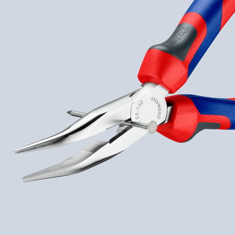 Knipex Flachrundzange mit Schneide (Radiozange) 25 25 160 verchromt Comfort-Griffe 160 mm