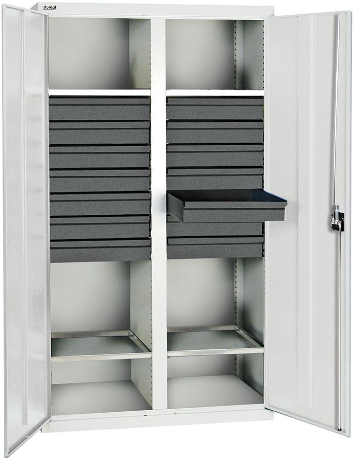 Stumpf Werkzeug- und Materialschrank Serie 3000, 14 Schubladen, 4 Wannenboden, Mitteltrennwand