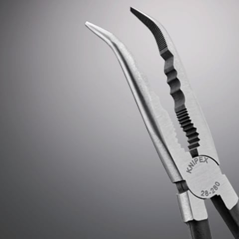 Knipex Montierzange 28 81 280 mit Querprofilen, 280 mm, gebogen