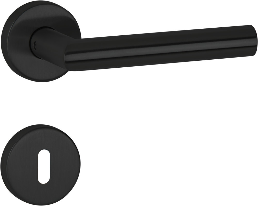 Produktbild HERMAT Drückergarnitur 1802/2036.K,Ros.,rd.,BB,8,class.black,TS 38-42