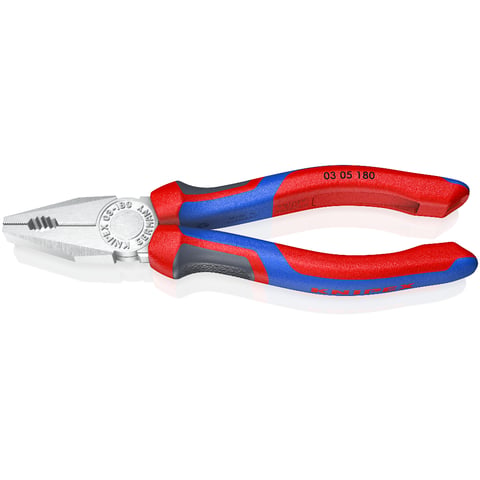Knipex Kombizange 03 05 180 180mm verchromt mit Comfort-Griffen