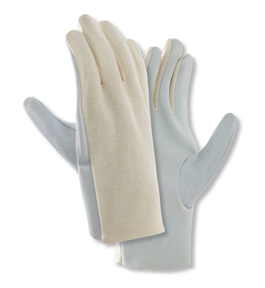teXXor® Ziegen-/Schafsnappa-Handschuhe TRIKOTRÜCKEN 8, natur