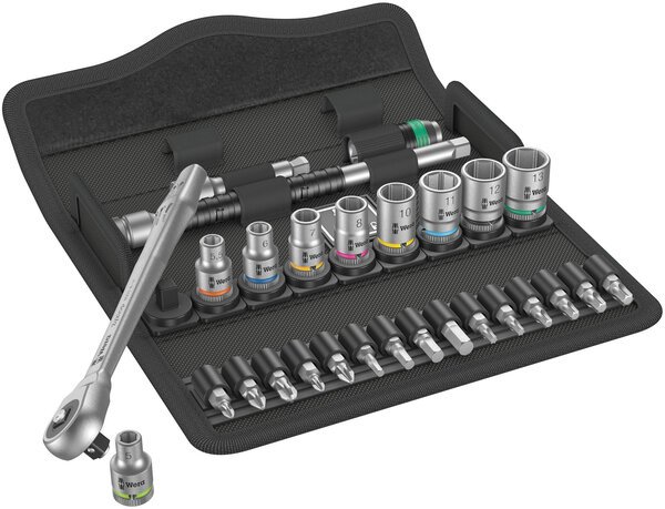 Wera Zyklop Metal Push Knarrensatz 8100 SA 7 Durchsteckvierkant 1/4 Zoll
