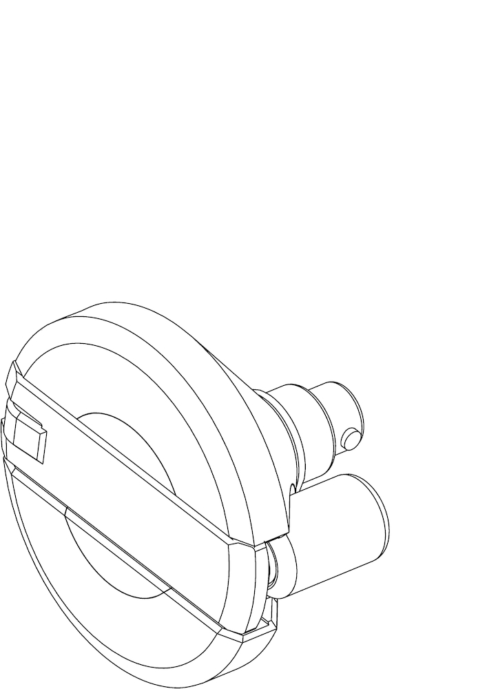 Strichzeichnung/Illustration DK-Einhakkurbel, F 1200, Aluminium, silberfarbig eloxiert