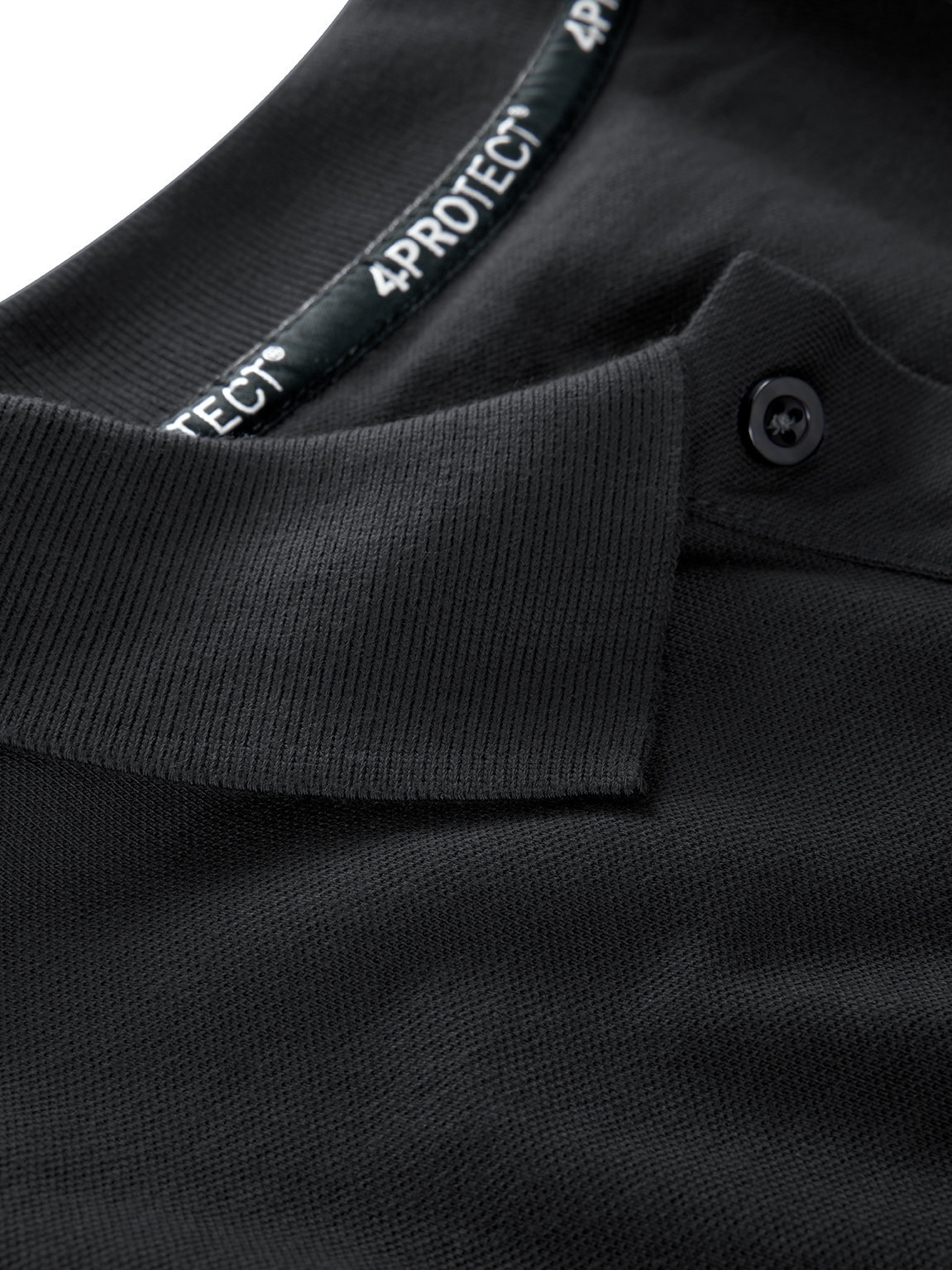 Polohemd, Kragen, Schwarz, Strickpolo, Knopfverschluss