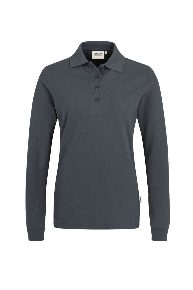 HAKRO Damen Longsleeve-Poloshirt MIKRALINAR® anthrazit M