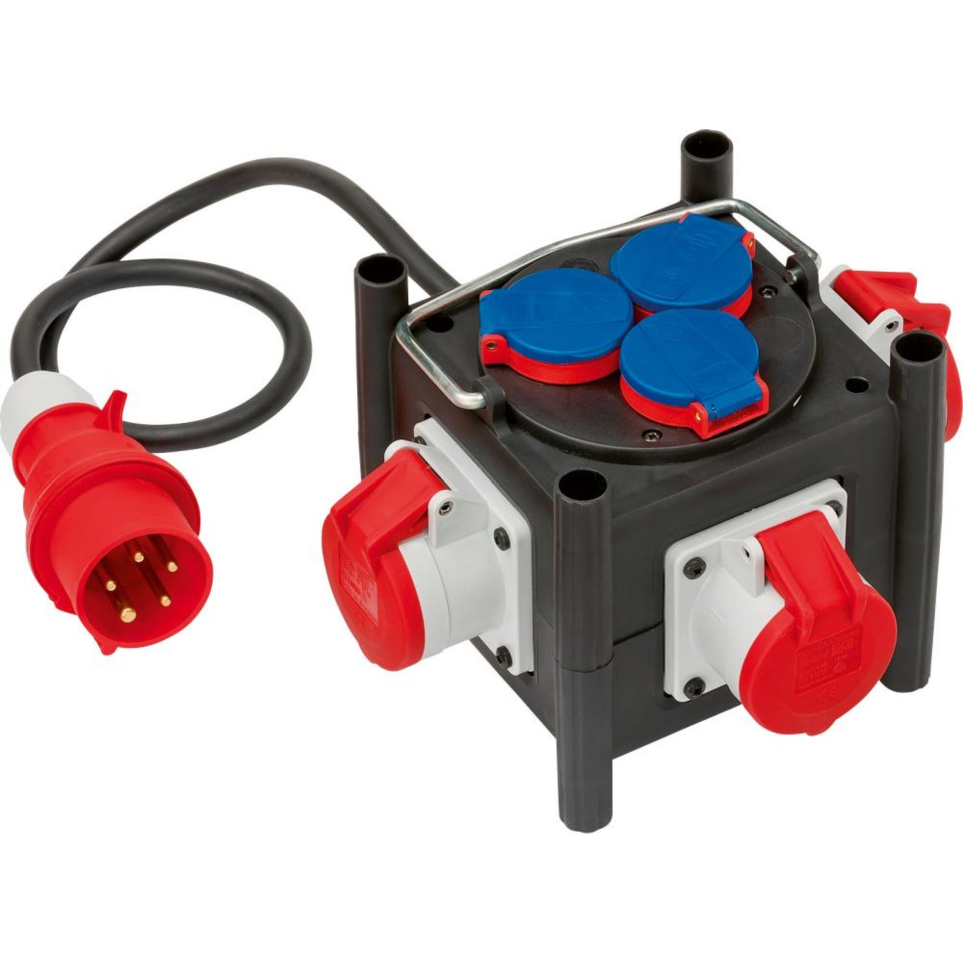 Brennenstuhl Kompakter Gummi-Stromverteiler BSV 3 LS E/16 2 IP44 1m H07RN-F 5G1,5 3xCEE400V 3x230V