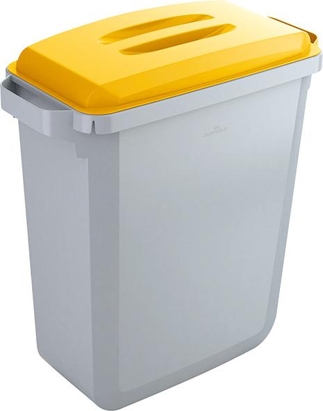 DURABLE Wertstoffsammler 60l grauinkl. Deckel, gelb
