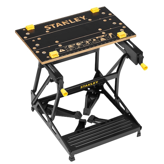 Stanley 2 in 1 Workmate STST83400-1 Klappbare Werkbank mit Bambusplatte 250kg Belastbarkeit