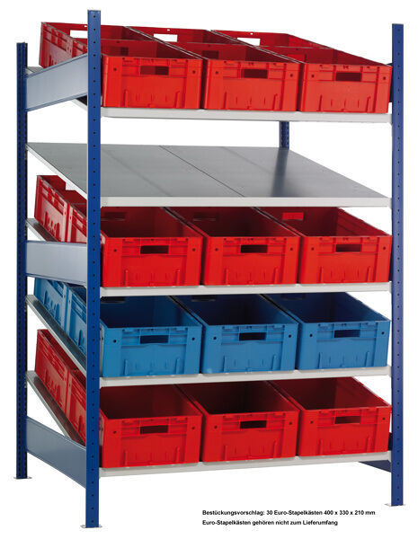 Schulte Grundregal Schrägbodenregal XL MULTIplus150 2000x1300x1200mm RAL 5010
