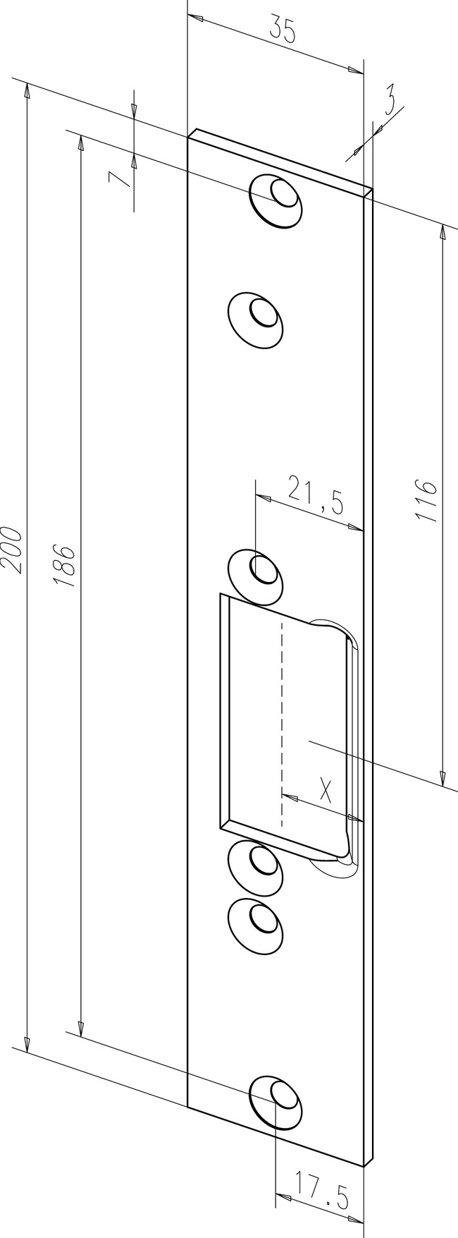 eff-eff ASSA ABLOY 331U80 Vluchtweg deuropener 7500N spanningsloos ontgrendeld
