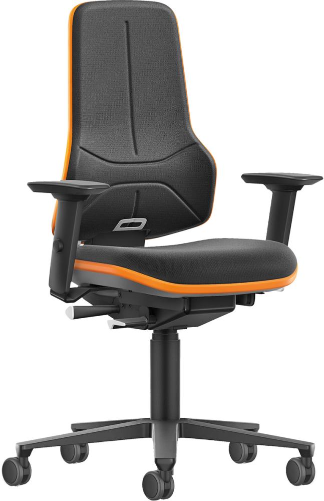 bimos Bimos Arbeitsstuhl XXL orange mit Rollen Supertec mit Armlehnen