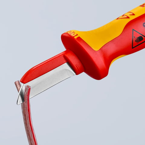 Knipex Kabelmesser 98 54 VDE-geprüft isolierender Mehrkomponenten-Griff Klingenlänge 50 mm
