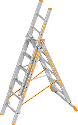 Layher Allzweckleiter 3-teilig TOPIC 1040 3x6 Sprossen Aluminium