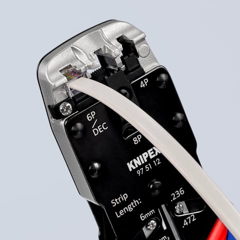 Knipex Crimpzange für Westernstecker 97 51 12 RJ10 RJ11/12 RJ45 200mm