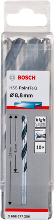 Bosch HSS Twist Drill Bit PointTeQ 8.8mm pack., Metallbohrer, Spiralbohrer, HSS, 8,8 mm, Bosch
