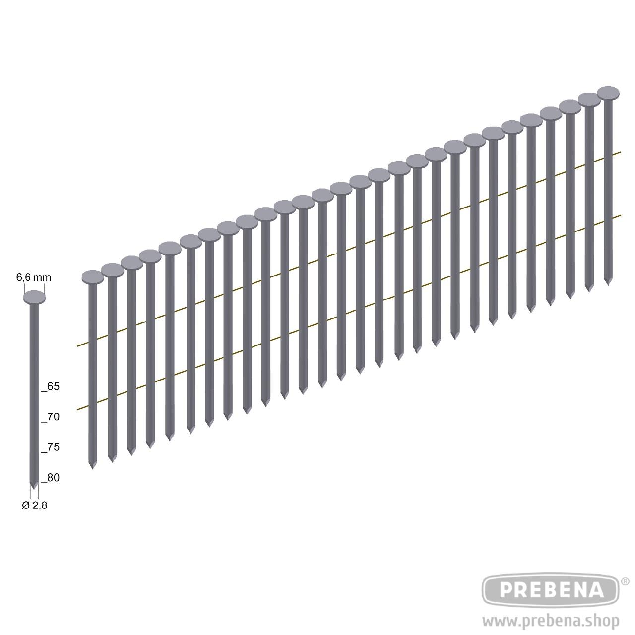 Prebena Coilnägel CNW28/65BK Glattschaft 65mm blanker Stahl 6000 Stück
