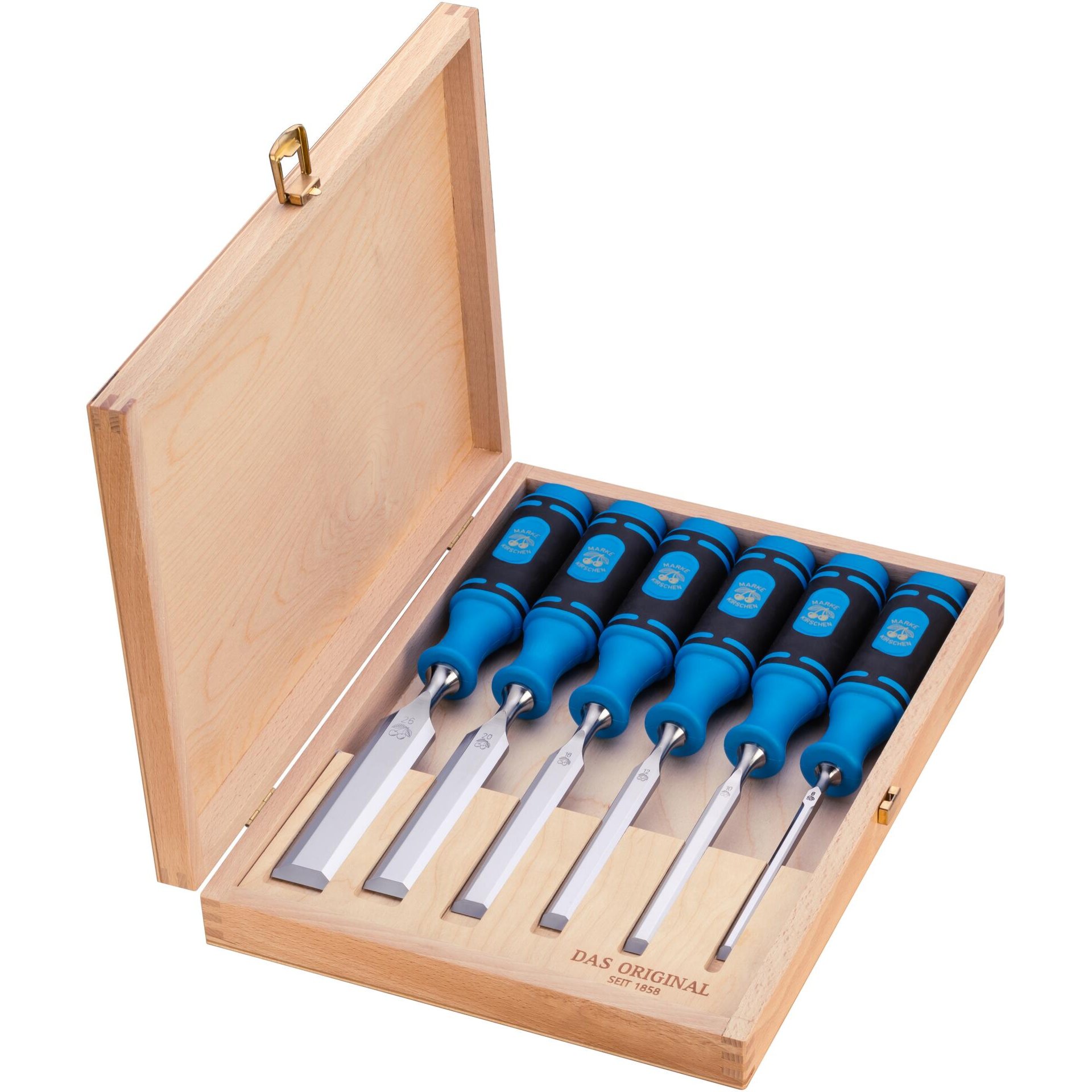 Kirschen Stechbeitelsatz im Holzkasten, 6-tlg.