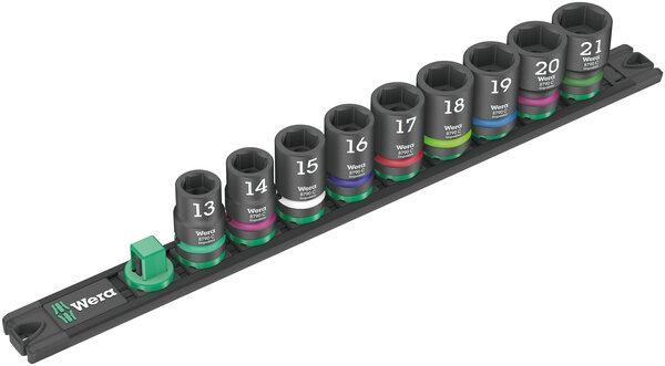 Magnetic socket rail C Impaktor 1 socket set, 1/2" drive, 9 pieces