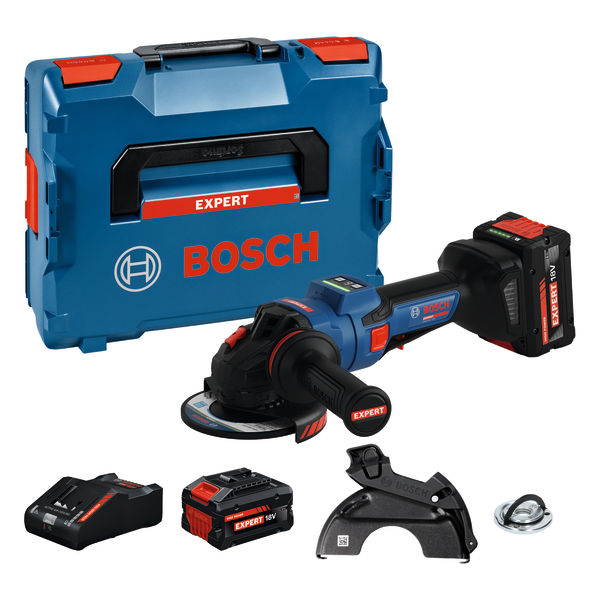 Bosch Winkelschleifer EXWS18V-15PS, 2 x EXBA18V-80 in L-BOXX