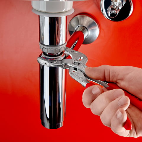 Knipex Siphon- und Connectorenzange SpeedGrip 81 13 250 verchromt 250mm mit Kunststoffbacken