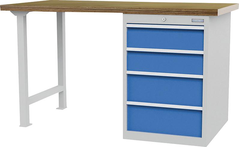 Bedrunka + Hirth Reihenwerkbank, mit Schubladenschrank