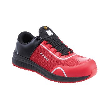 BIG RUNNEX® S1PS-ESD-Sicherheitshalbschuhe SportStar, Laufschuh, Sporterschuh, Rot, Sneaker, Gummi-Sohle