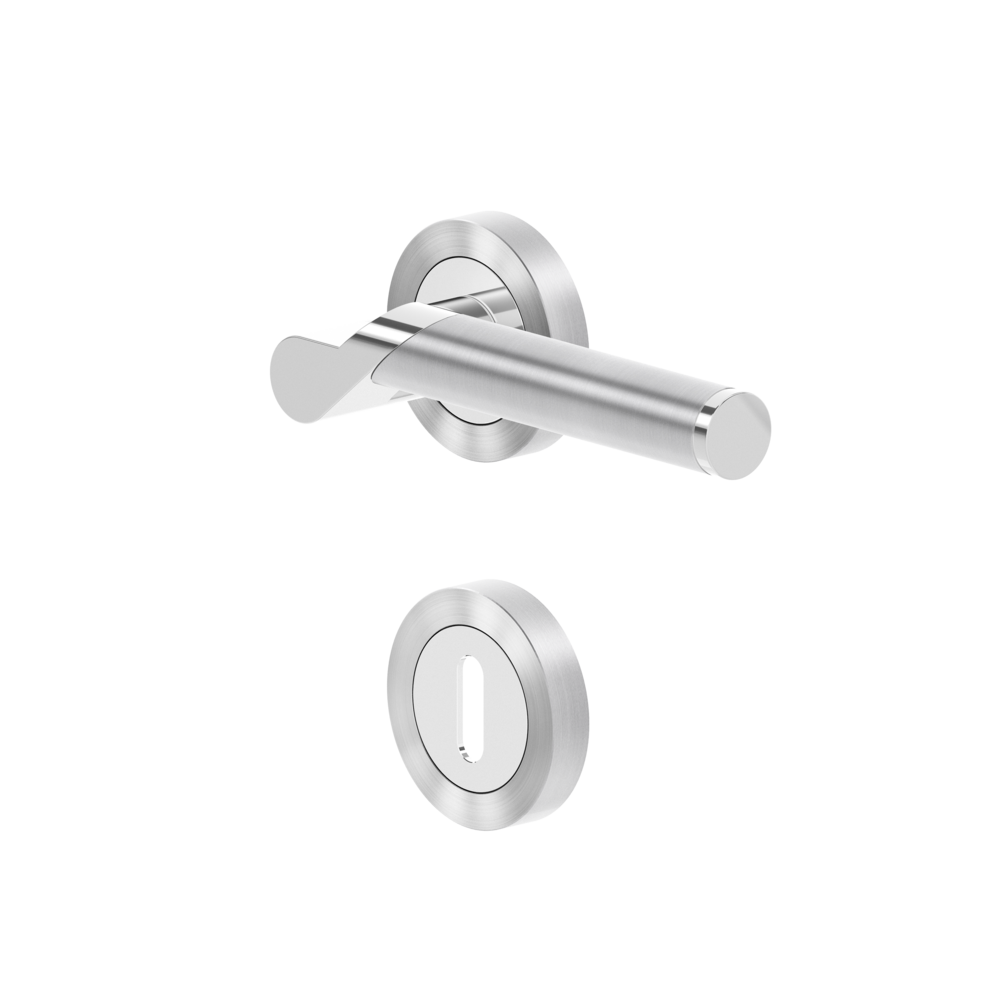 Türgriffe, R38 BB0 65, Chrom / Edelstahl matt, Karcher Design, Starlight, 3-teilige Rosette