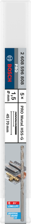 Object #200468693: 2608596808_bo_pro_p_f_1, Metallbohrer, HSS-G, Spiralbohrer, 1,5 mm, 5 Stück