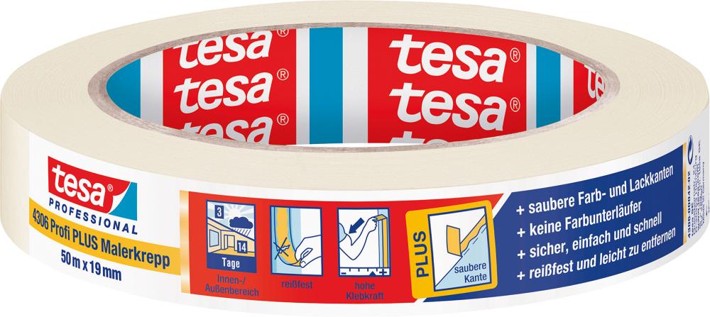 Tesa® Profi Plus Malerkrepp 00 Hellbeige 50m x 19mm