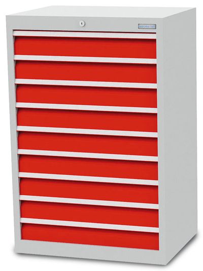 b+h Bedrunka+Hirth Schubladenschrank T500 Tiefe 500 R 24-16 mit 9 Schubladen