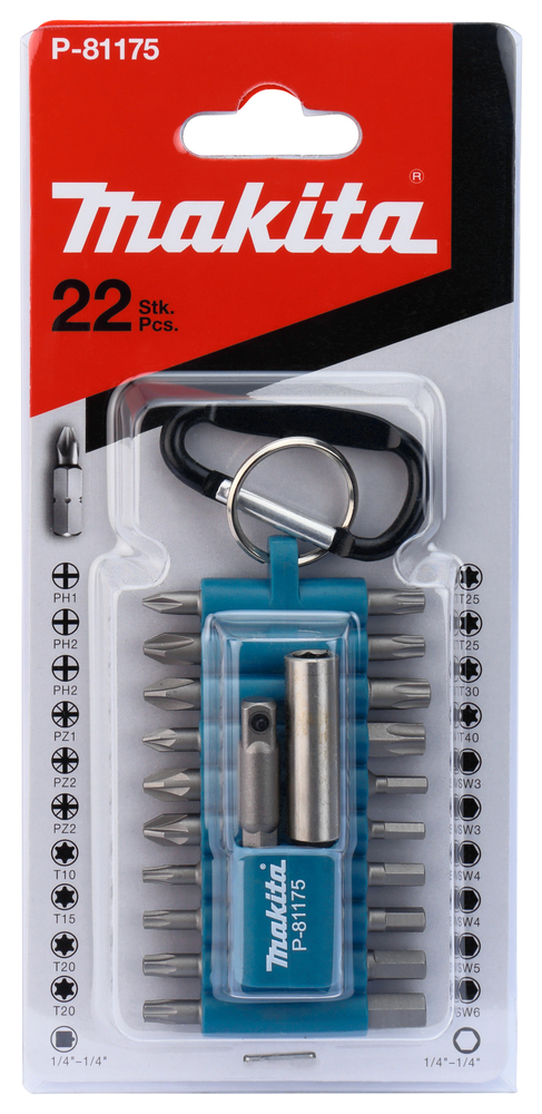 Makita Bit-Set 22-tlg. mit Karabiner P-81175