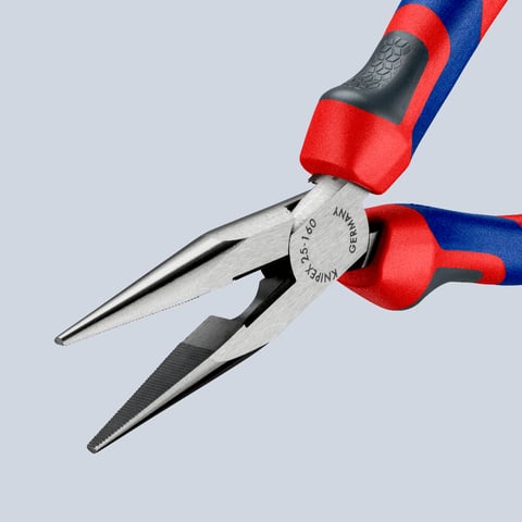 Knipex Flachrundzange mit Schneide (Radiozange) 160 mm Comfort-Griffe schwarz atramentiert