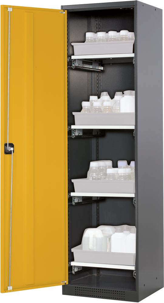 asecos Chemikalienschrank 545x1950 1Tür,gelb,4Ausz