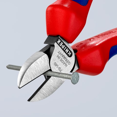 Knipex Seitenschneider 70 02 140 mit Facette Mehrkomponenten-Hüllen 140mm