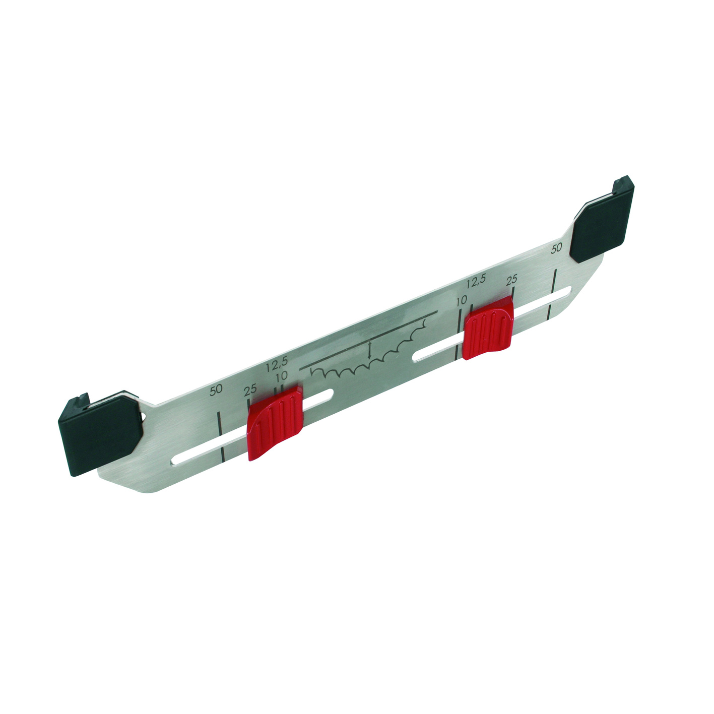 Position indicator MT-PA, Fliesenschneider, Metallführung, verstellbare Anschläge, rote Schieber, Messskala