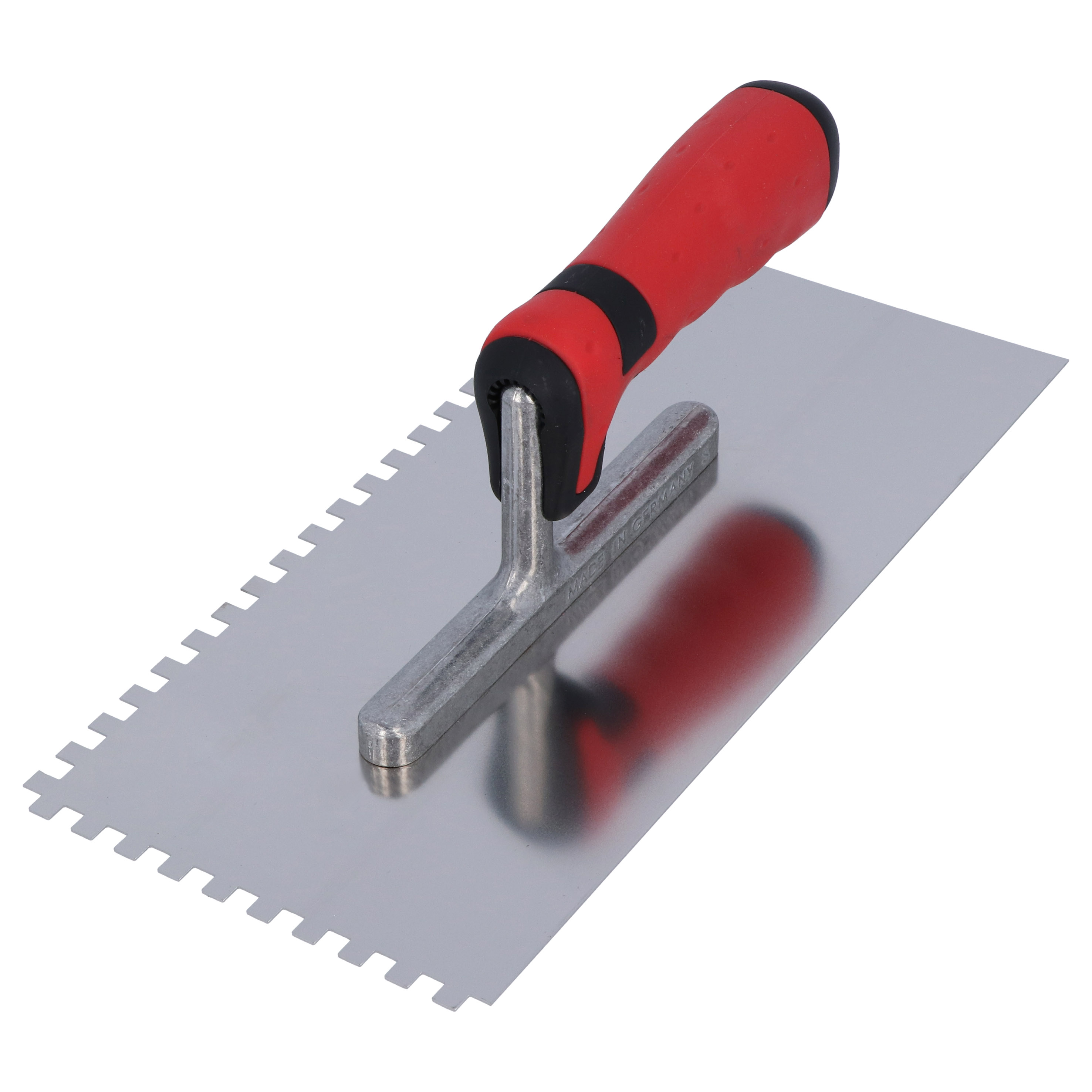 HELPMATE - gezahnte Glättekelle 6x6 mm - Profi Zahnspachtel hergestellt in Deutschland - 230 x 130 mm Zahnkelle zum Auftragen von Spachtelmasse und Fliesenkleber