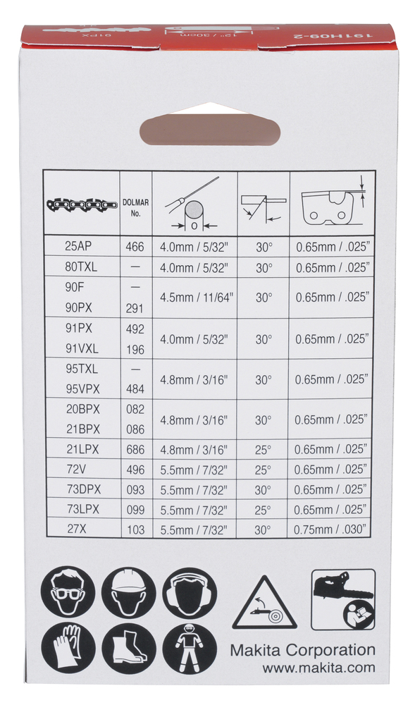 Makita Sägekette 80TXL 1910V6-4 10 cm 0,325"LP 1,1 mm Mikro-Halbmeißel