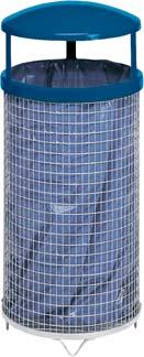 VAR Abfallsammler Drahtkorb 75 l Kopfteil blau VAR