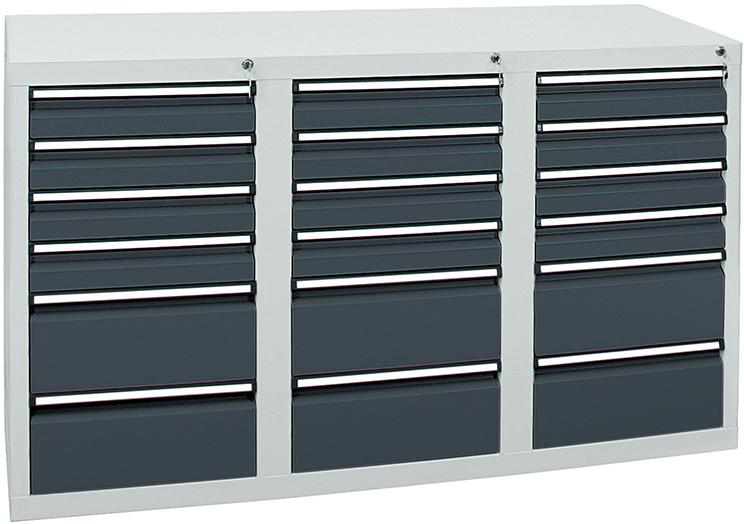 Stumpf Schubladenschrank STS 410 RAL 7035/7016 12x100 6x200 mm