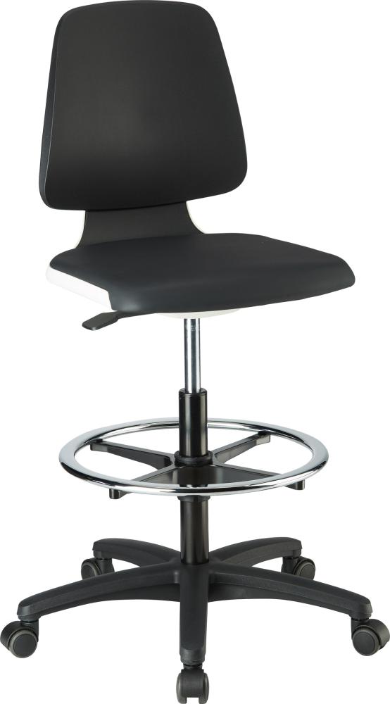 bimos Bimos Arbeitsstuhl Labsit 4, K-Leder weiß Sitzhöhe 560-810 mm