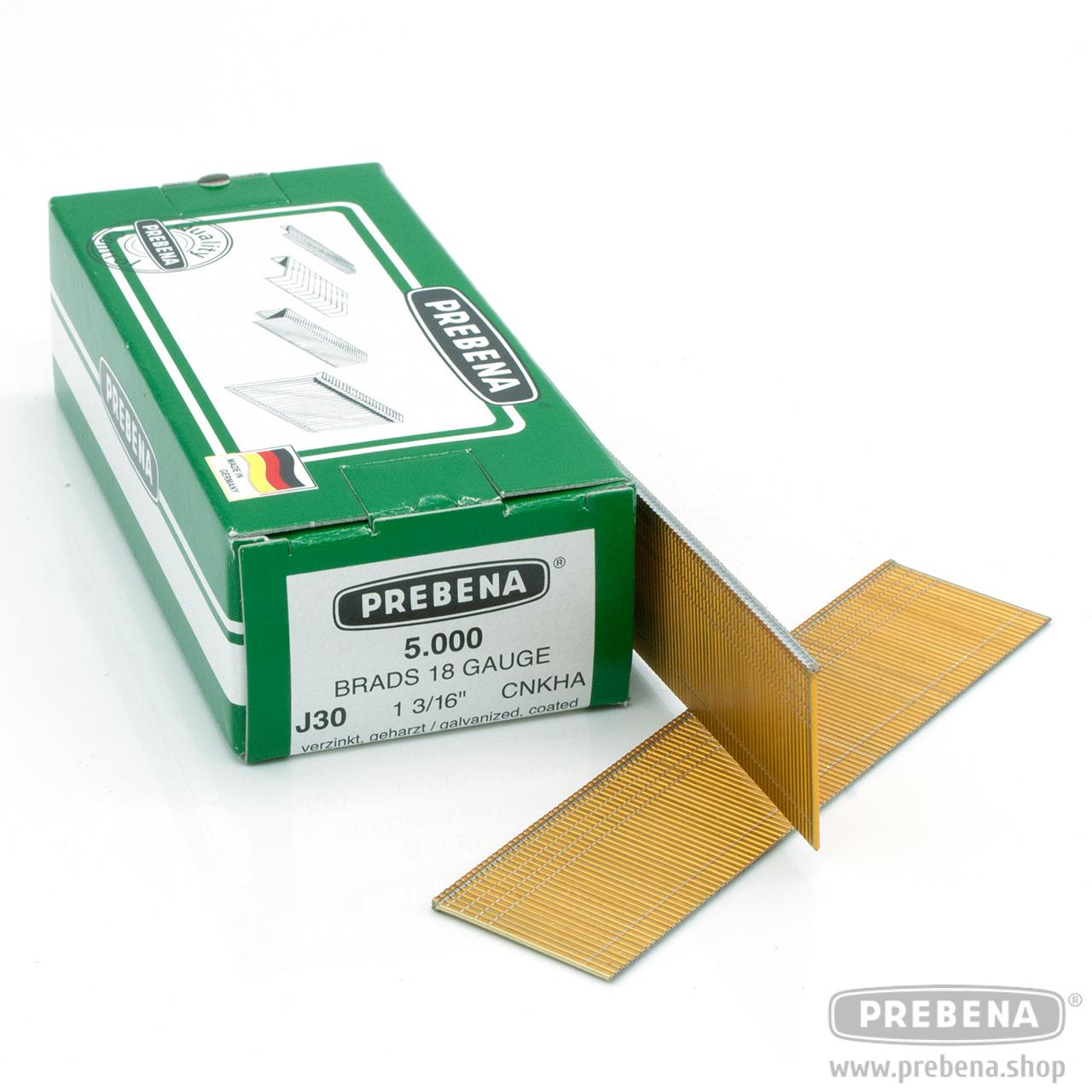Prebena Stauchkopfnägel J30CNKHA Brads verzinkt geharzt 30mm Type J