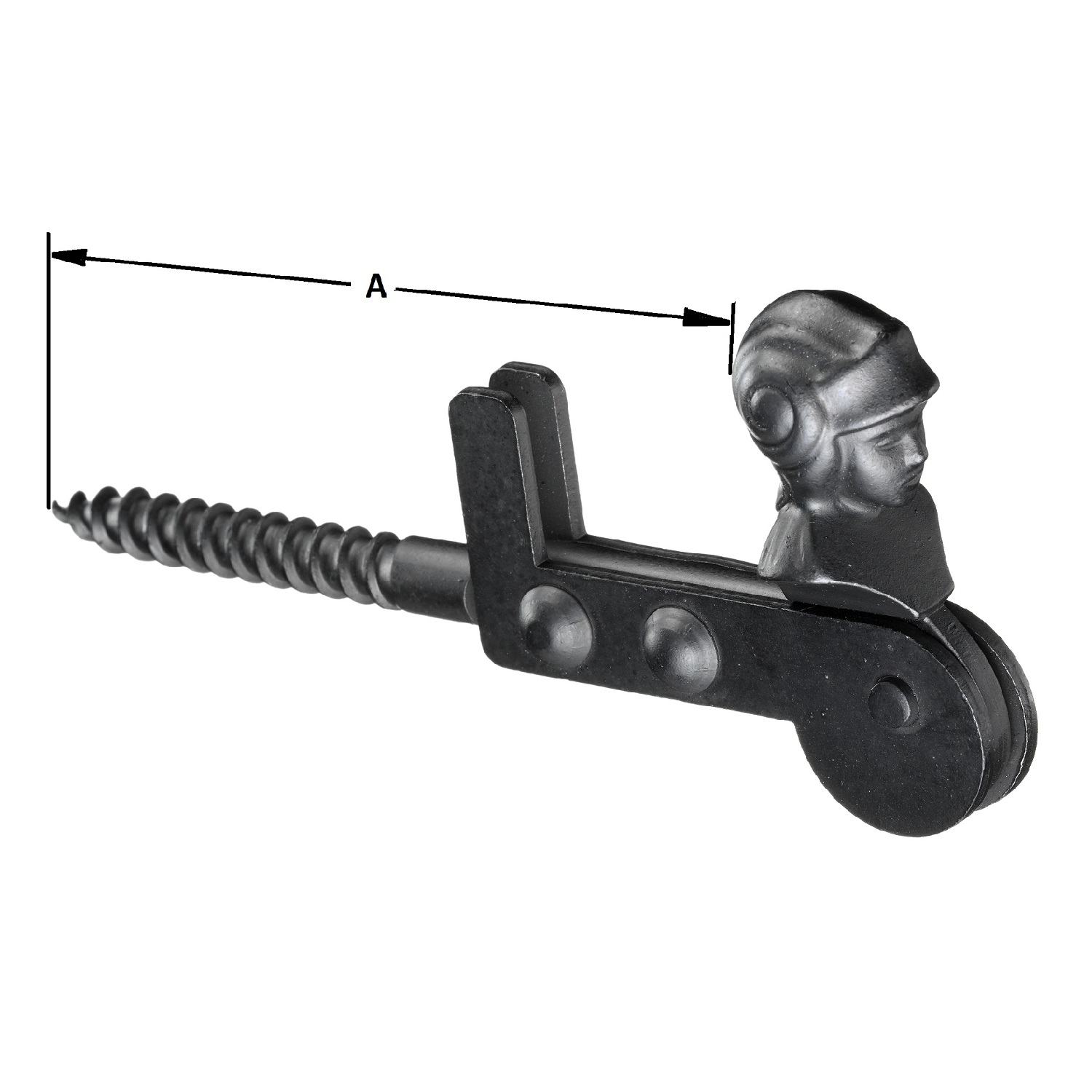 Pollmann Feststeller mit Anschlag mit Holzschraubengewinde 10x60mm 35mm Anschlag hell verzinkt
