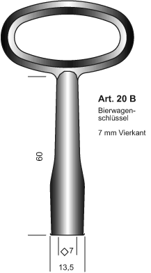 Vierkant Dornschlüssel 7 mm