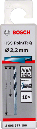 Bosch HSS PointTeQ 2.2mm high-speed drill bit., Metallbohrer, HSS-Stahl, 2,2 mm, Spiralbohrer, Bosch