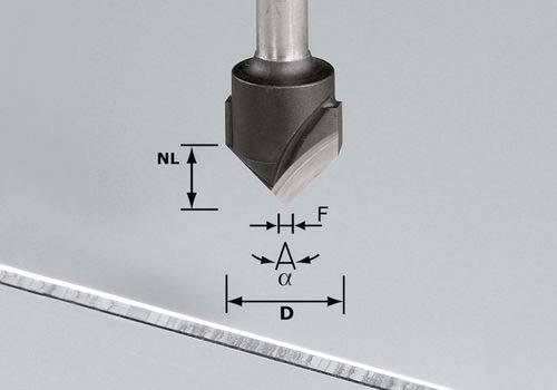 V-Nutfräser HW S8 D18-90°/Alu