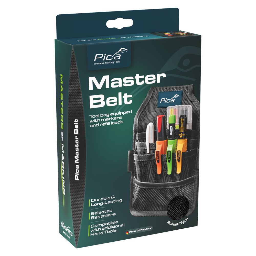 Pica Master Belt 55060 Gürteltasche Werkzeuggürtel Set mit Pica Dry, Ink, Visor Permanent, Instant-White